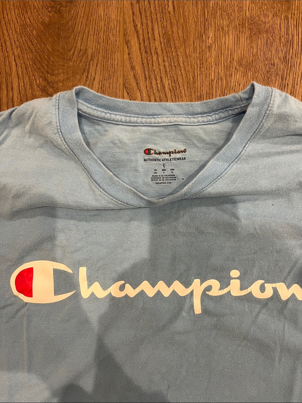 Champion Light Blue Short Sleeve Logo Tee - Picture 2 of 3